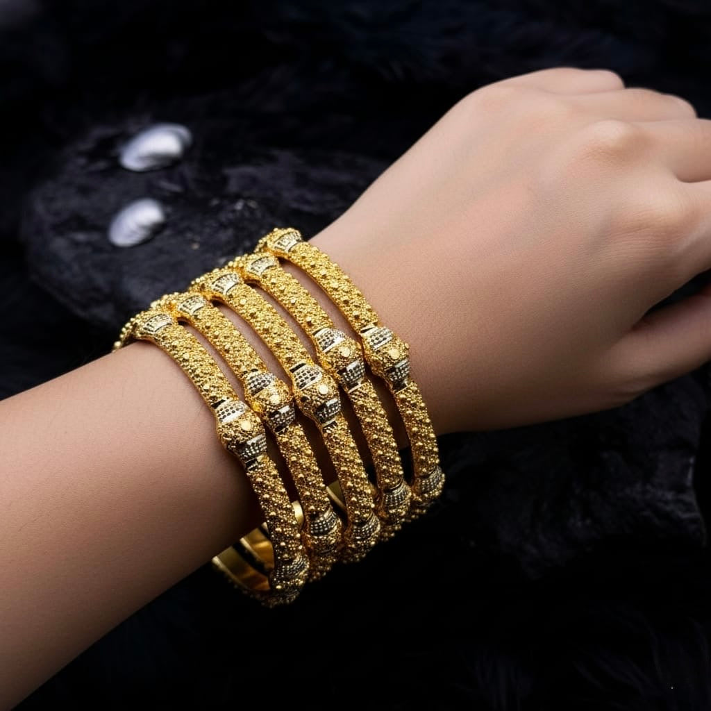 Traditional 6-Piece Gold Plated Bangles Set