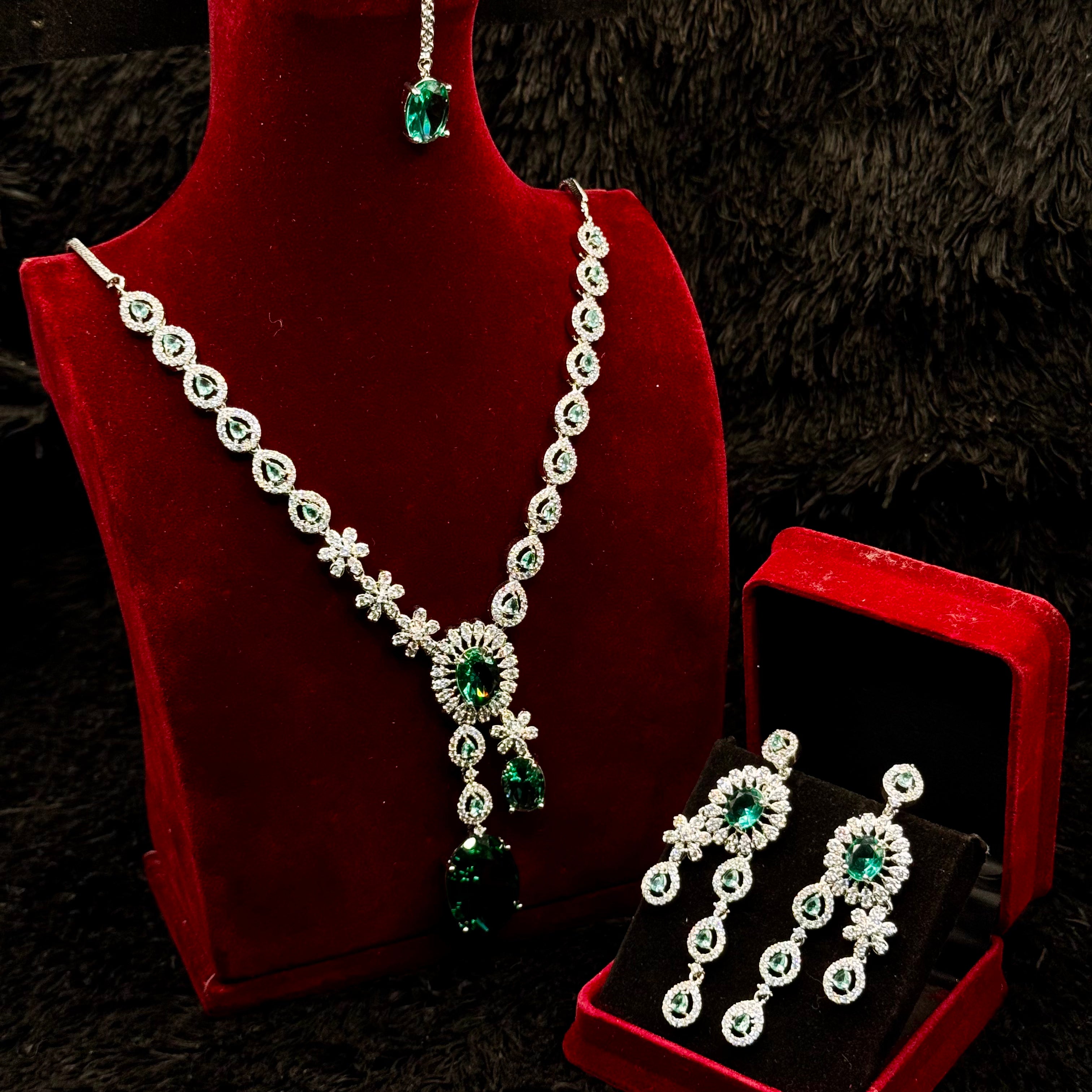 Indian AD Cubic Jewelry Set