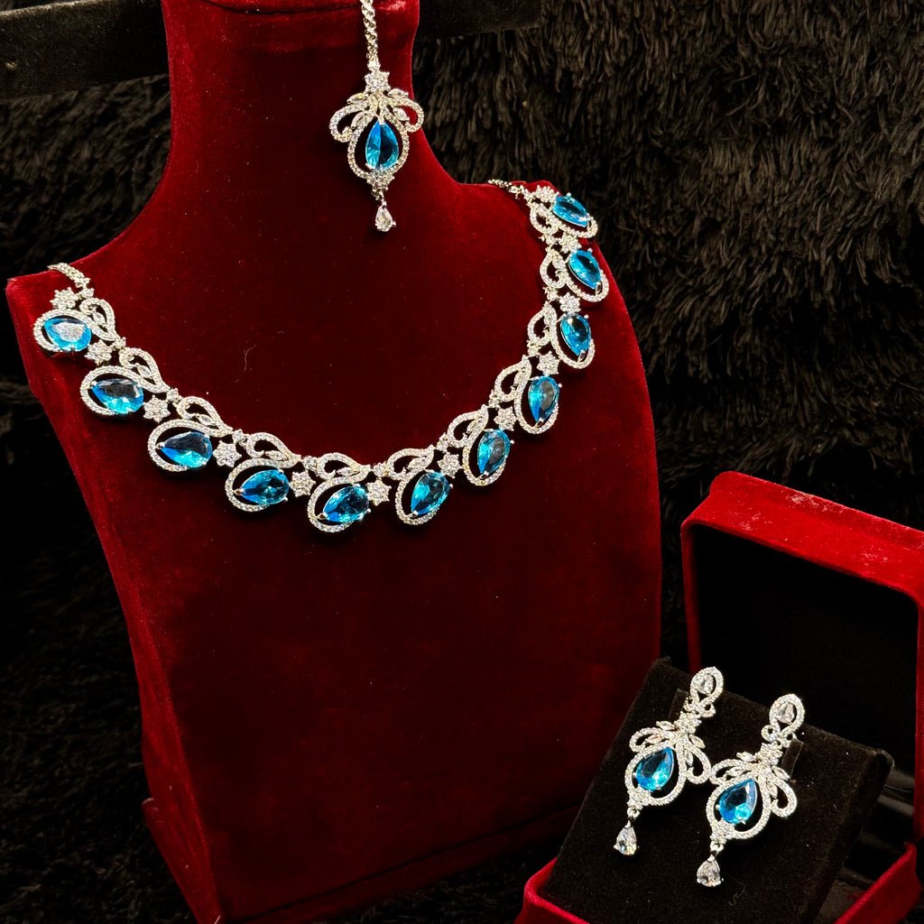 Luxurious Indian AD Cubic Jewelry Set