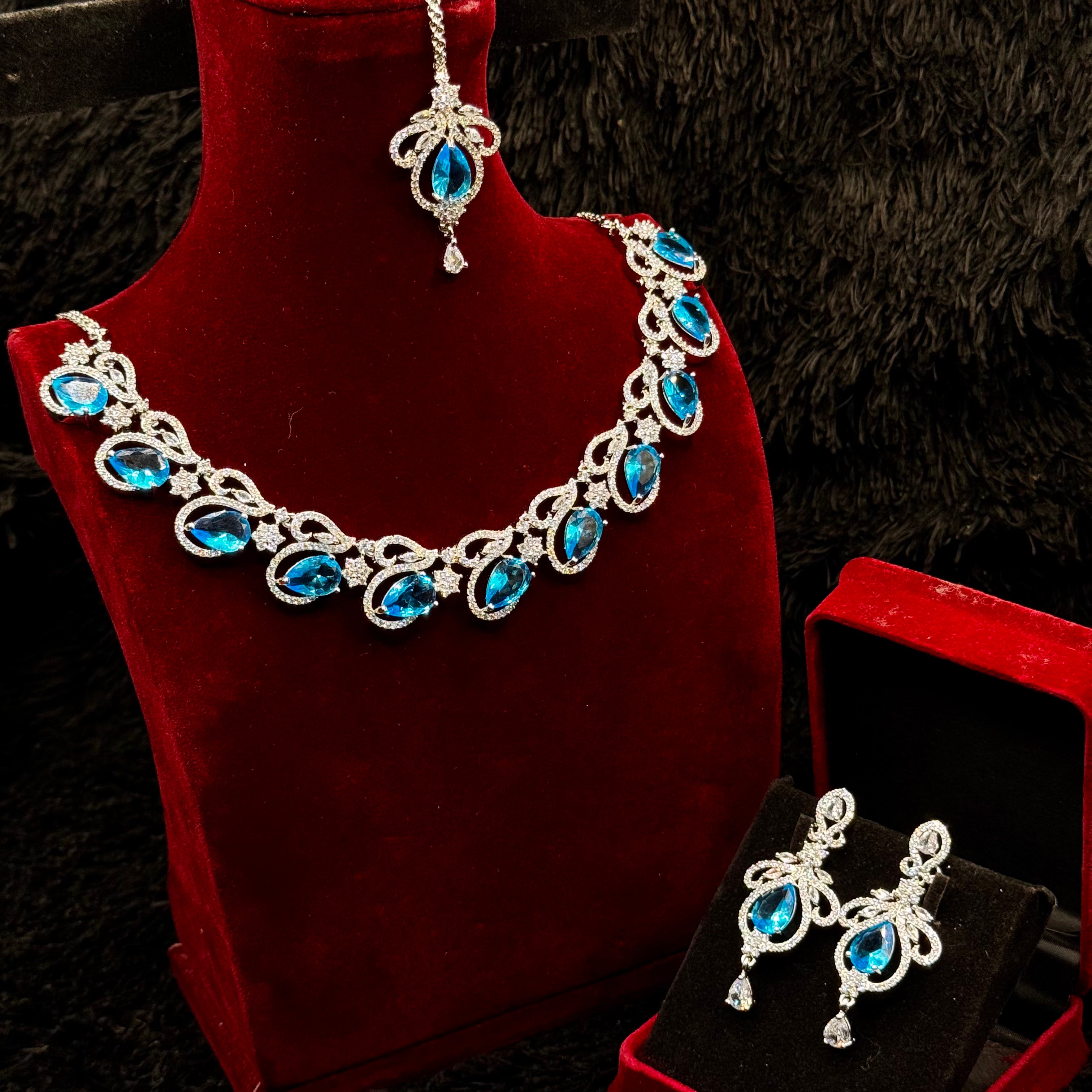 Luxurious Indian AD Cubic Jewelry Set