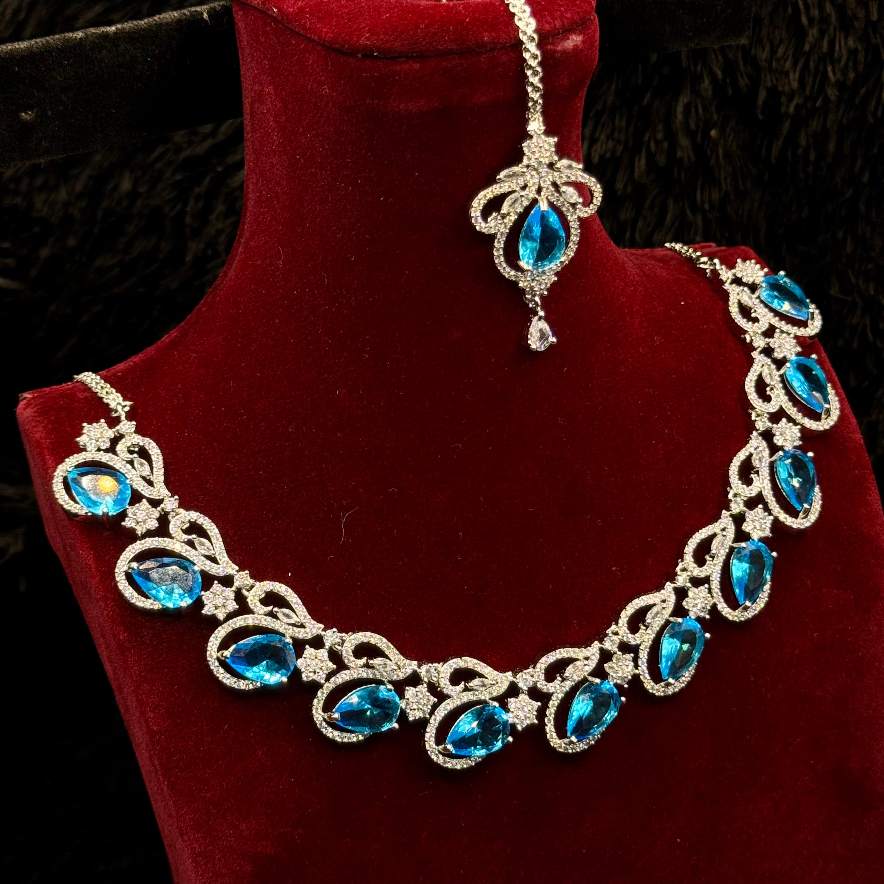 Luxurious Indian AD Cubic Jewelry Set