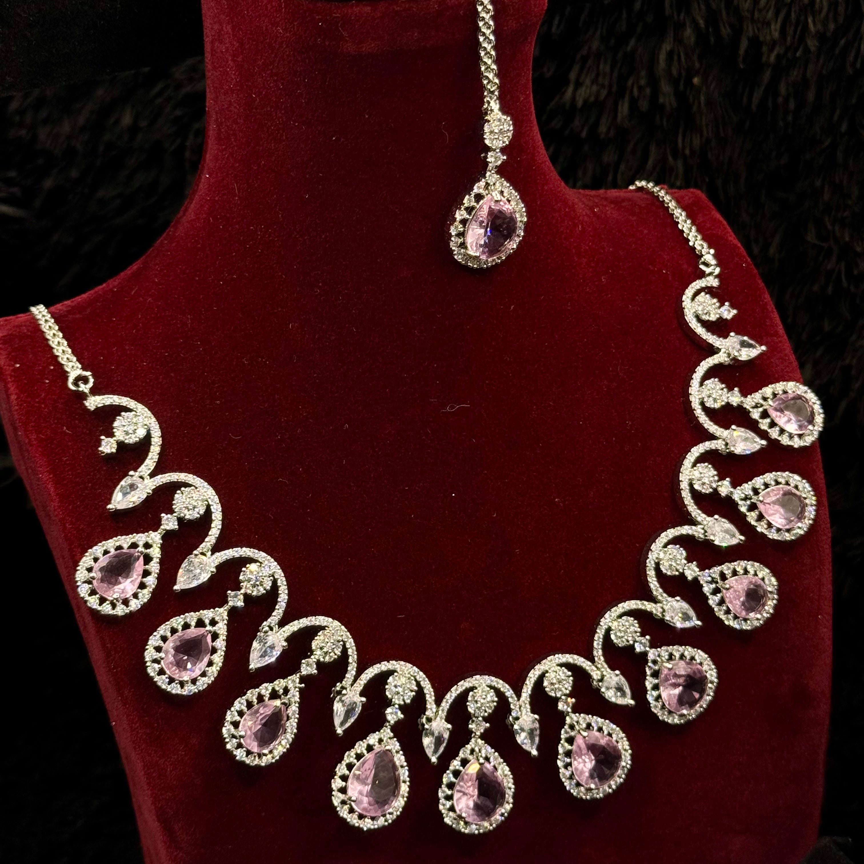 Indian AD Cubic Jewelry Set