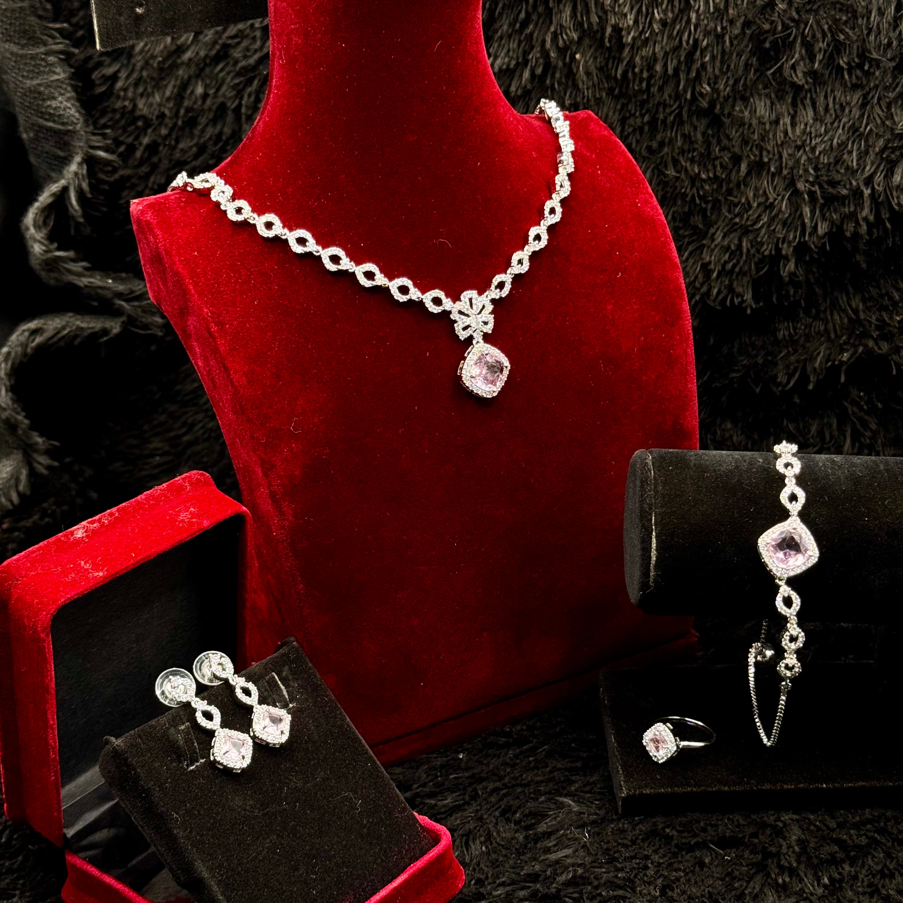 Premium Indian AD Cubic Combo Jewelry Set