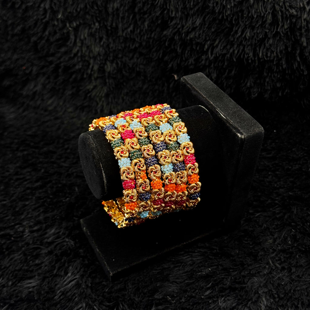 New Rajwadi Multi Stone Openable Bangles