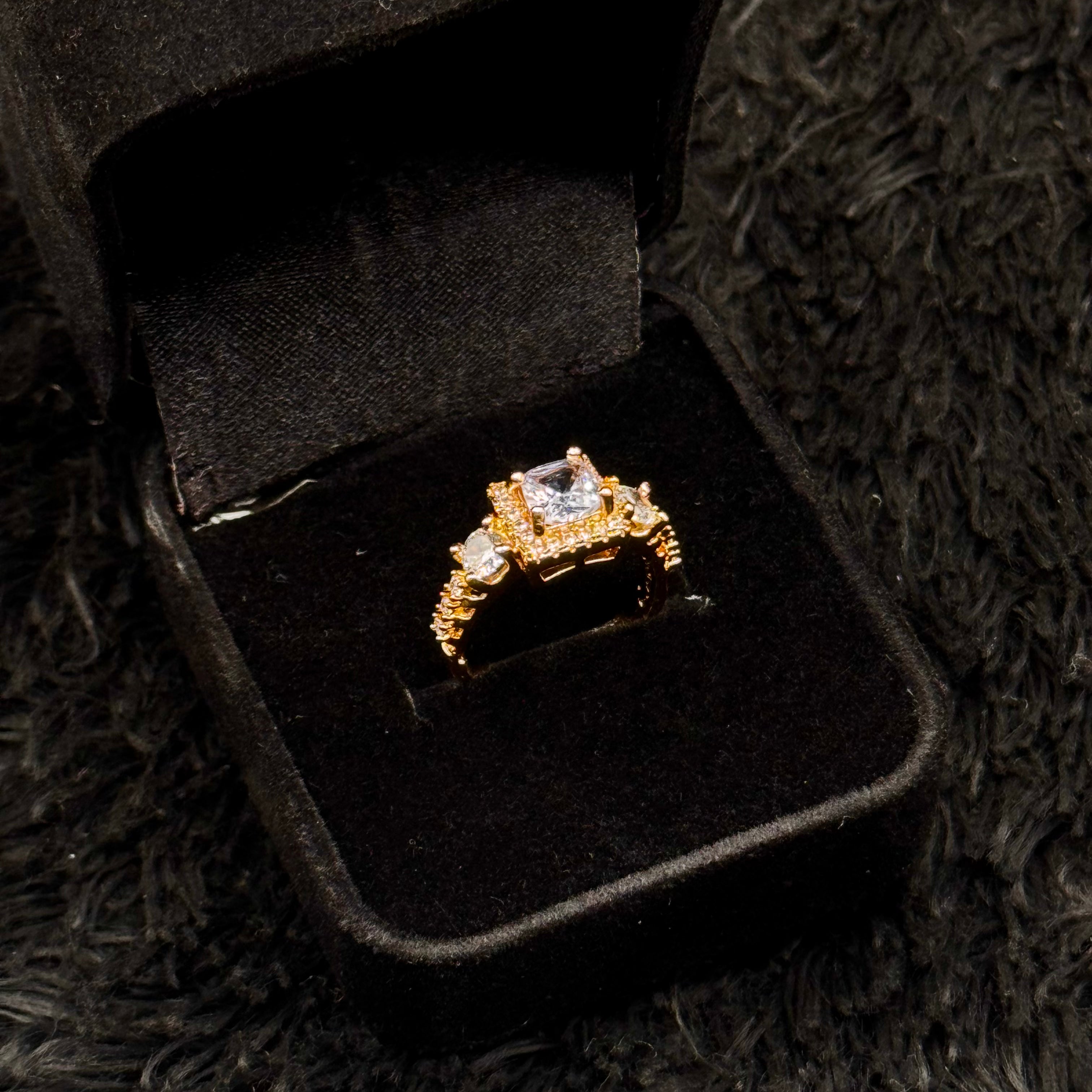 Sparkling Zircon Adjustable Rings