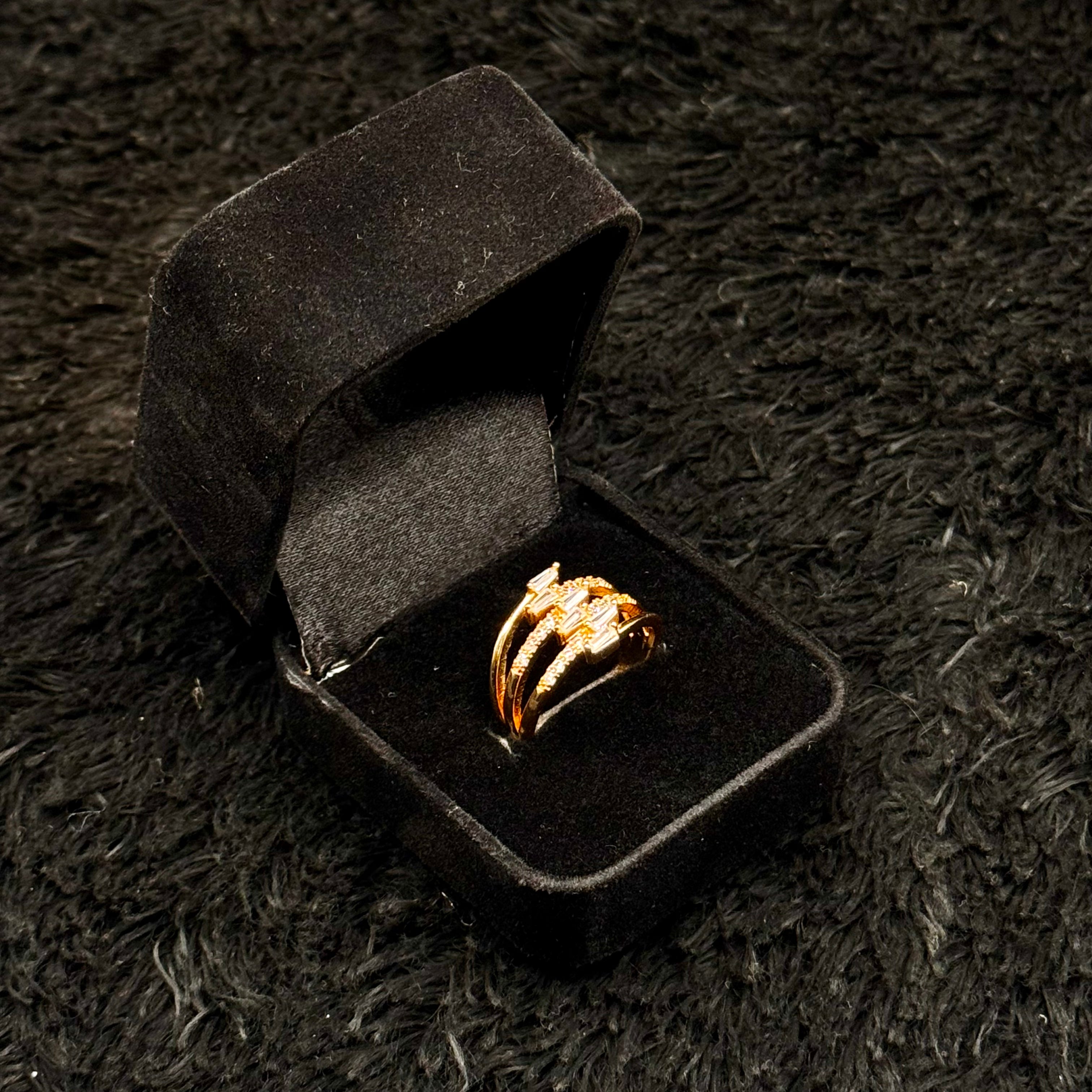Sparkling Zircon Adjustable Rings
