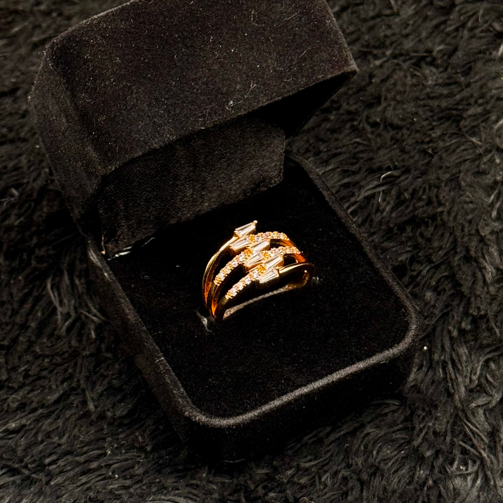 Sparkling Zircon Adjustable Rings