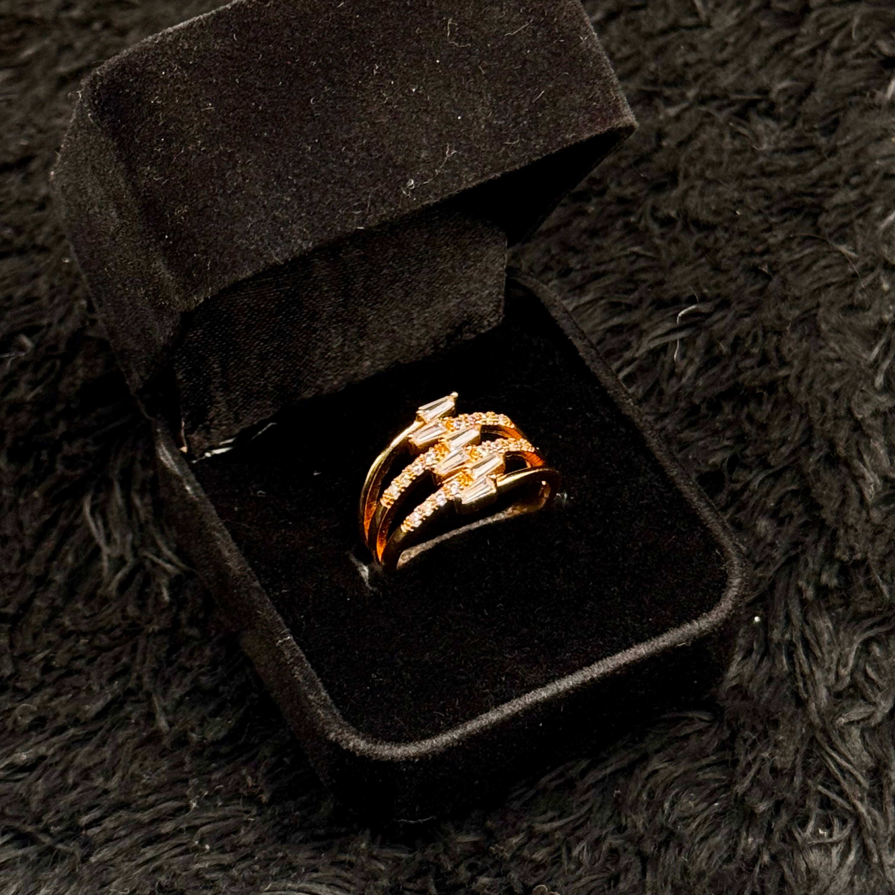 Sparkling Zircon Adjustable Rings