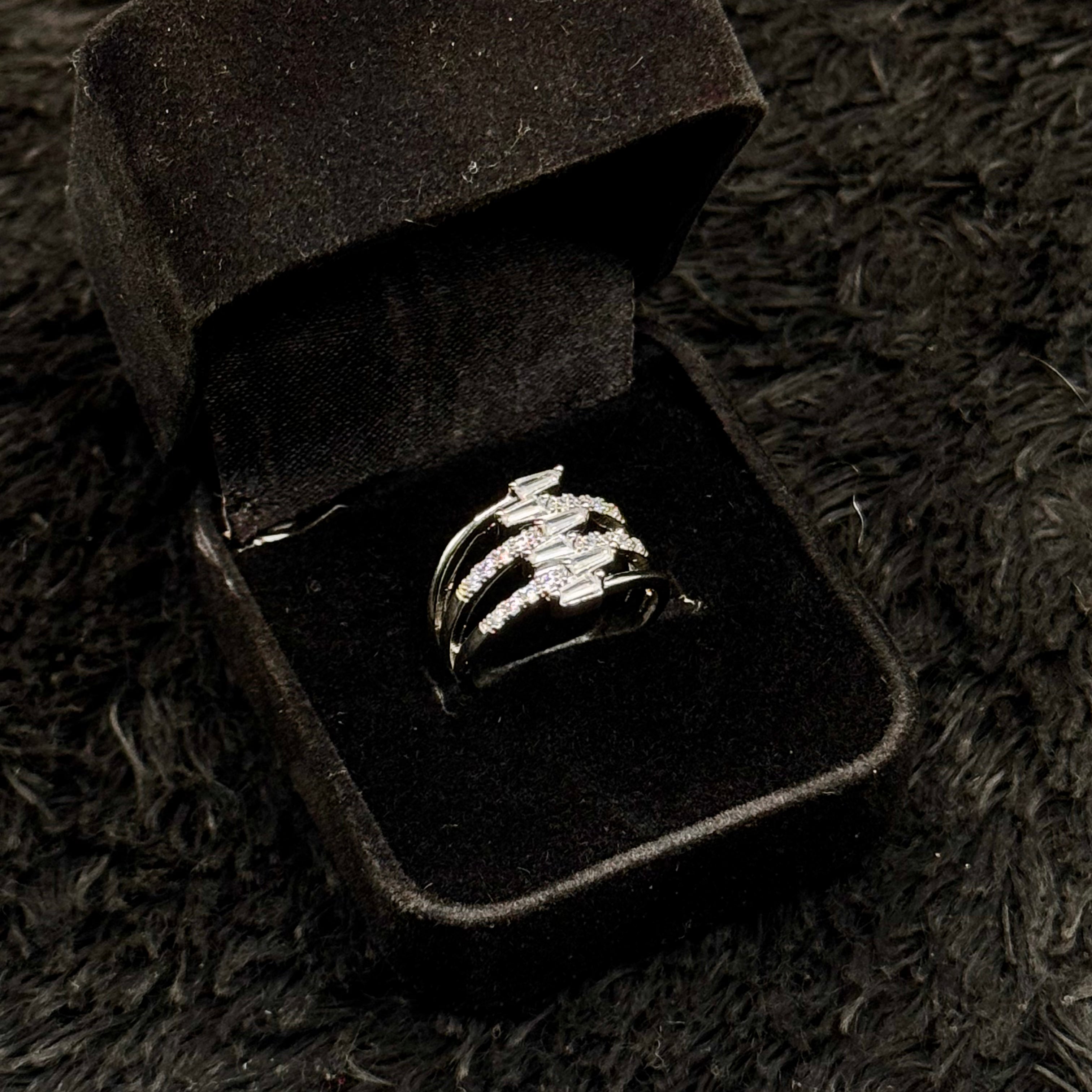 Sparkling Zircon Adjustable Rings