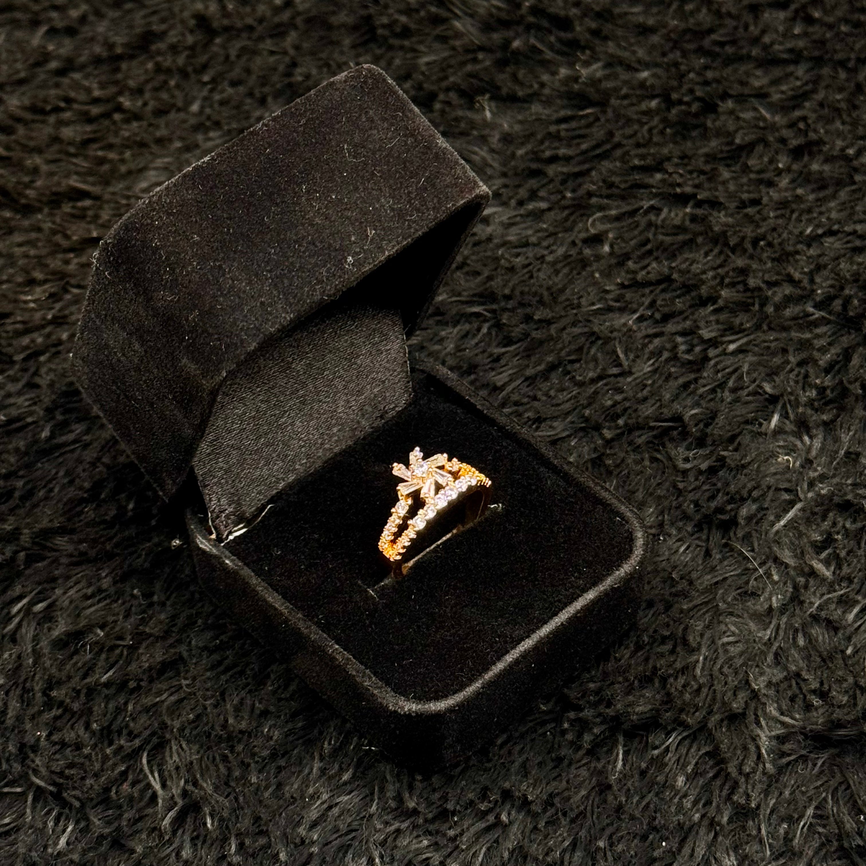 Sparkling Zircon Adjustable Rings