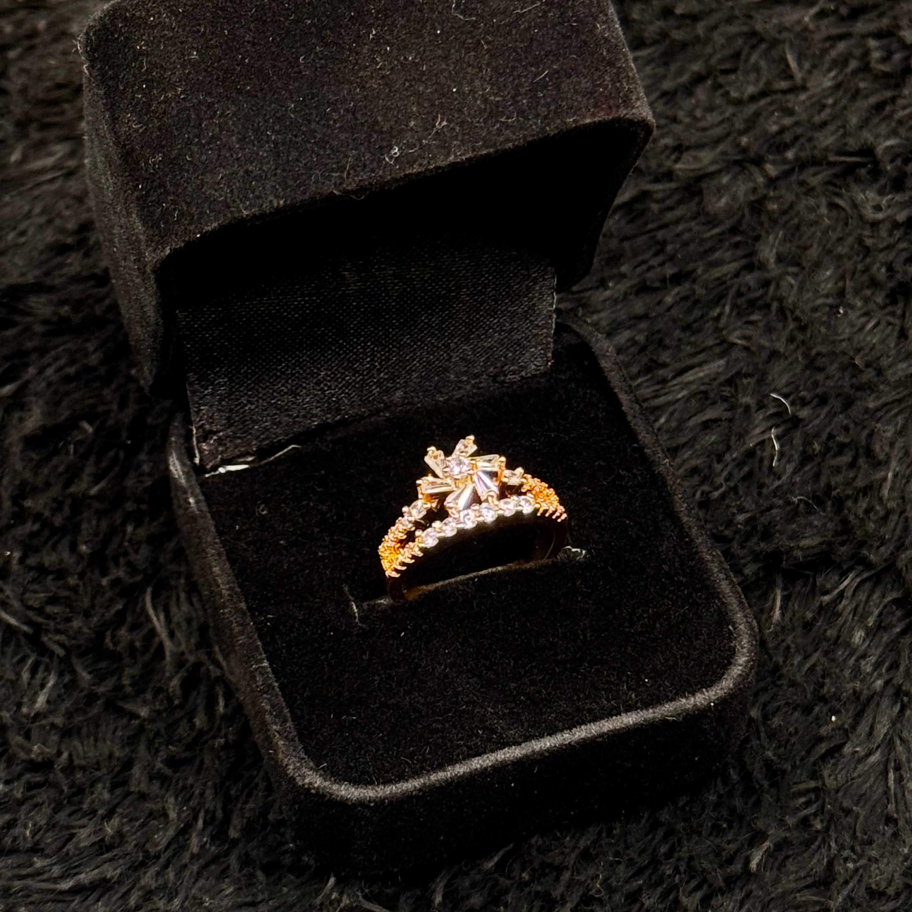 Sparkling Zircon Adjustable Rings