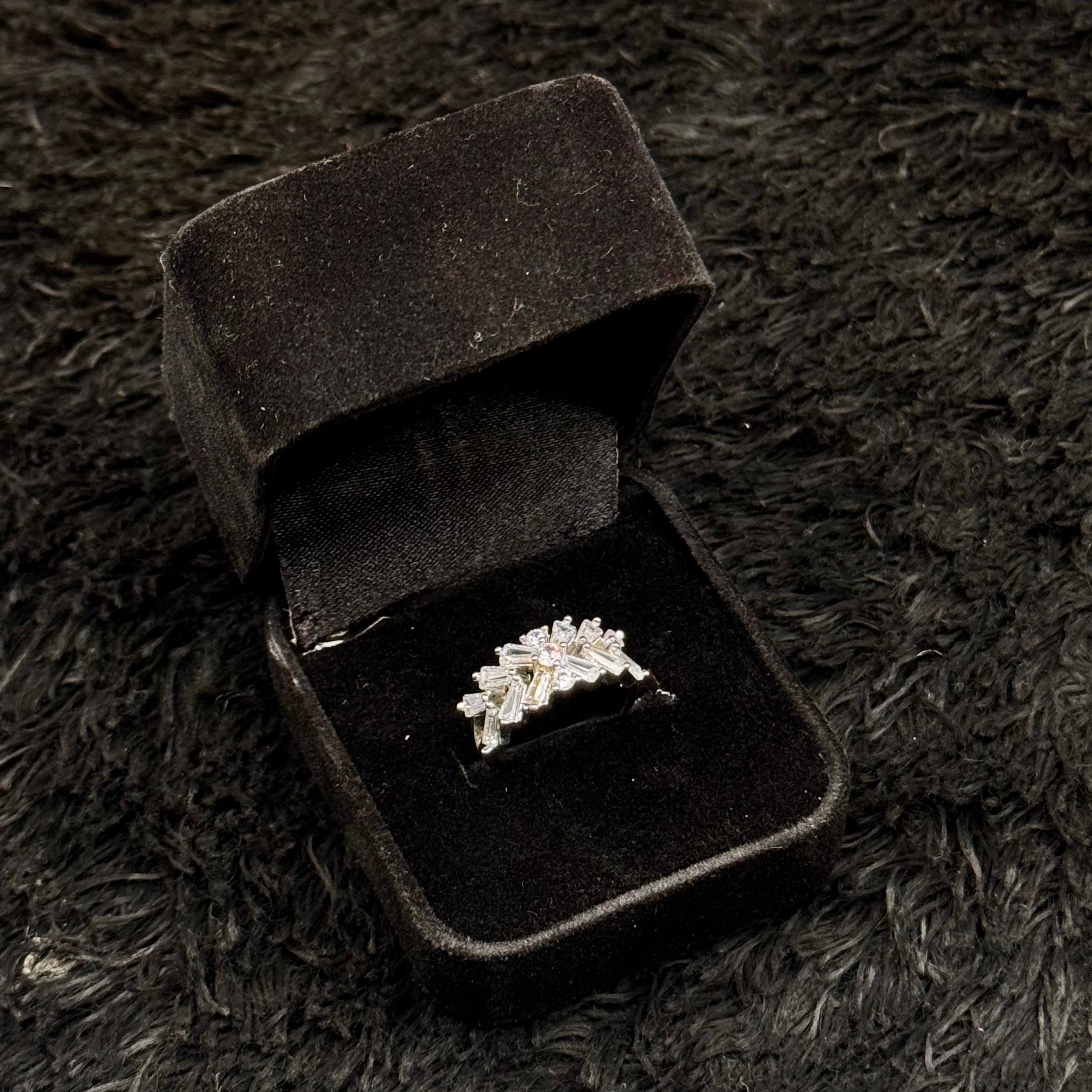 Sparkling Zircon Adjustable Rings