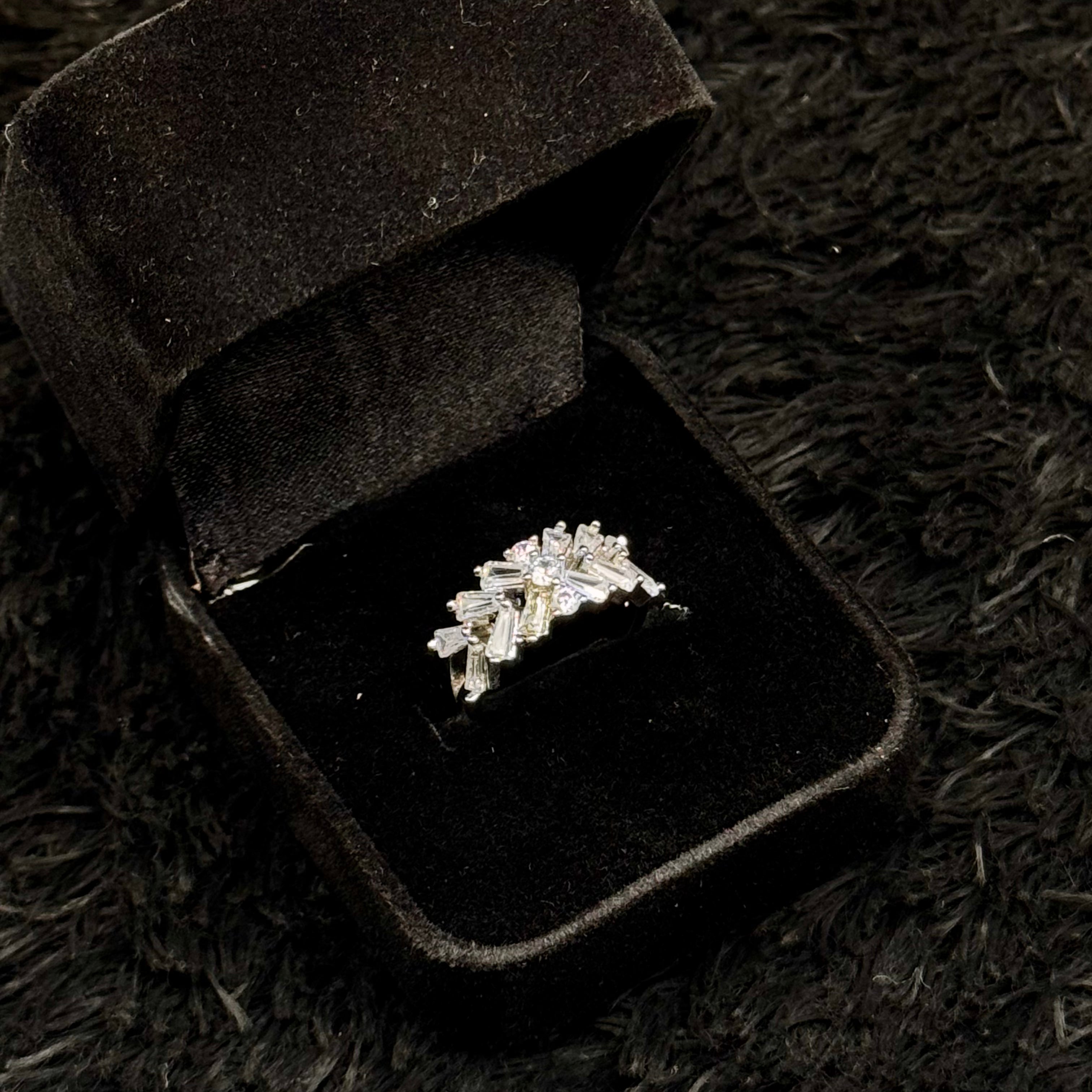 Sparkling Zircon Adjustable Rings