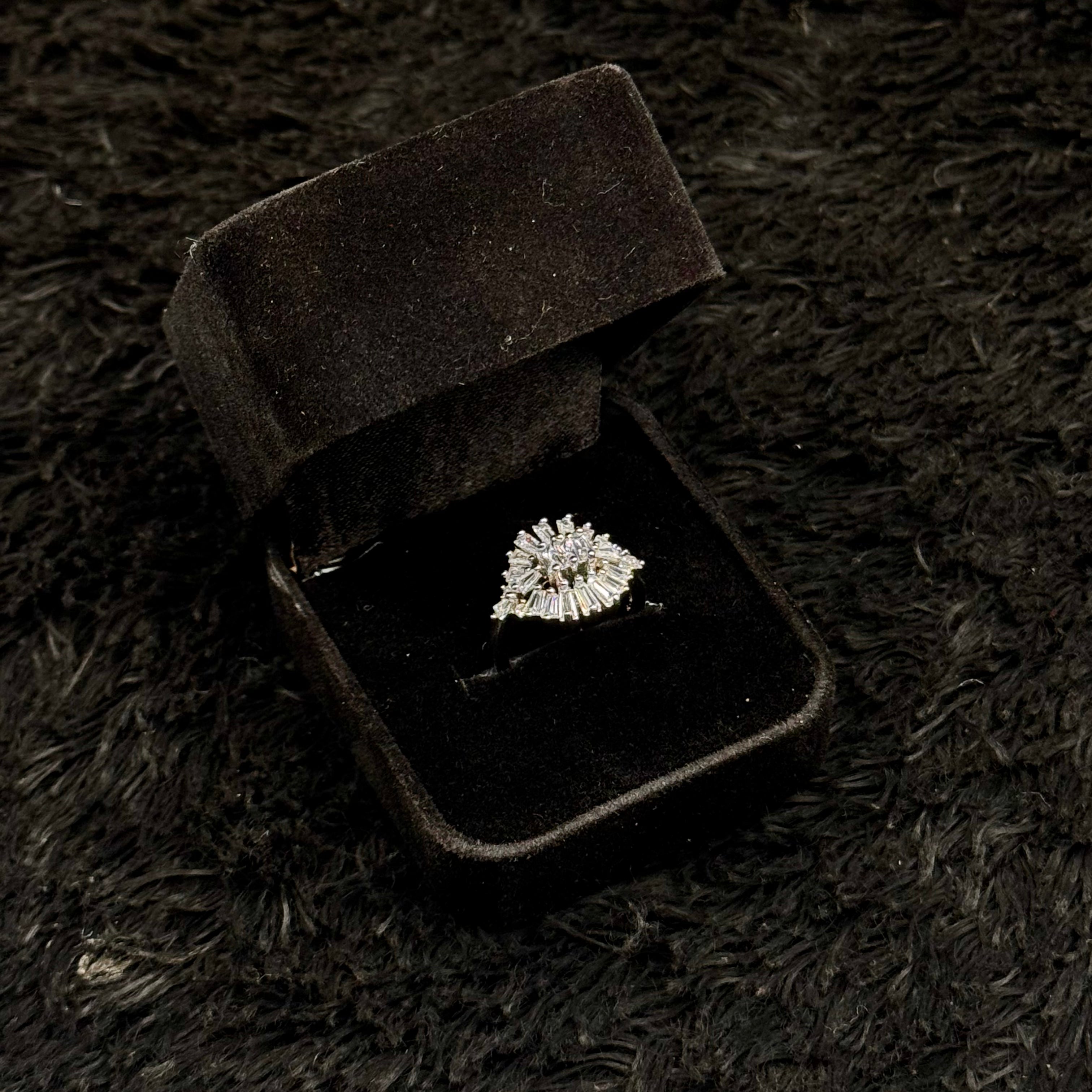 Sparkling Zircon Adjustable Rings