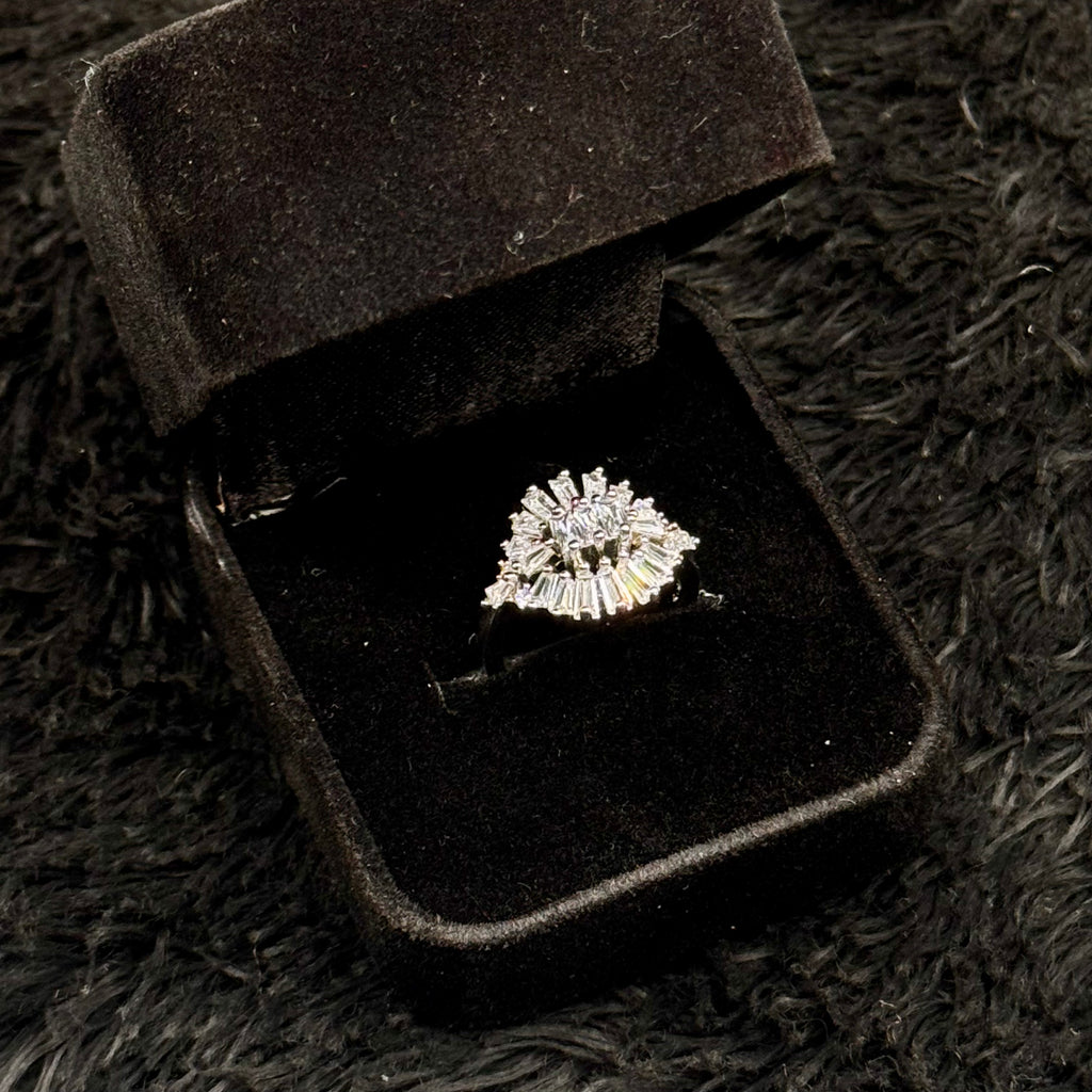 Sparkling Zircon Adjustable Rings