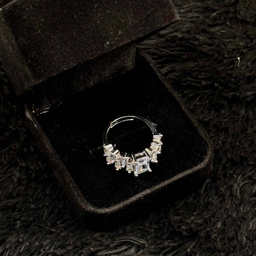 Sparkling Zircon Adjustable Rings