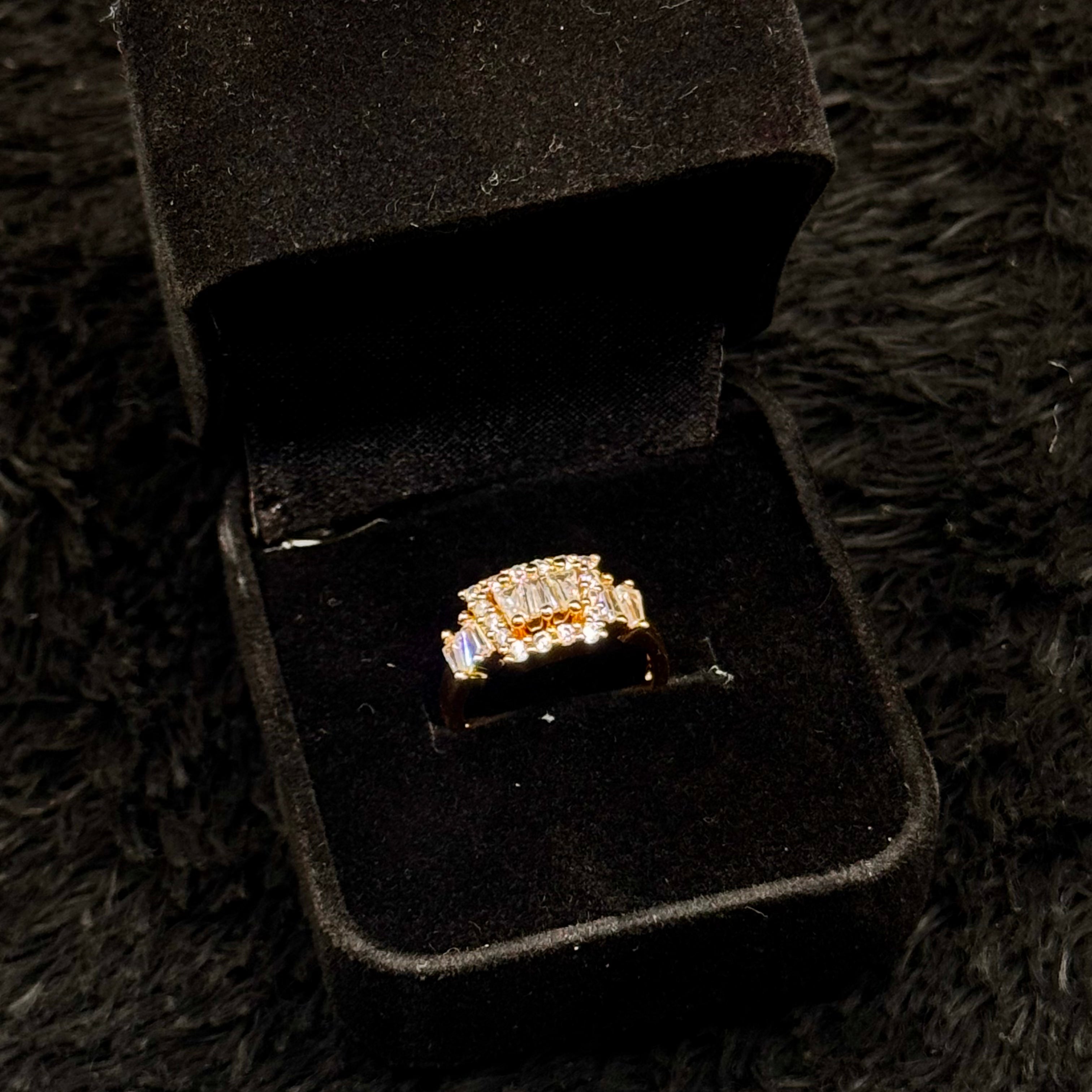 Sparkling Zircon Adjustable Rings
