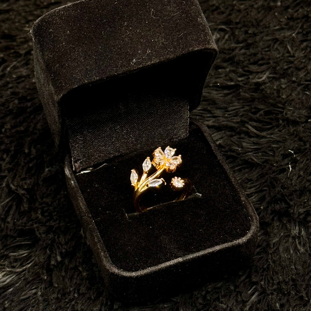 Sparkling Zircon Adjustable Rings