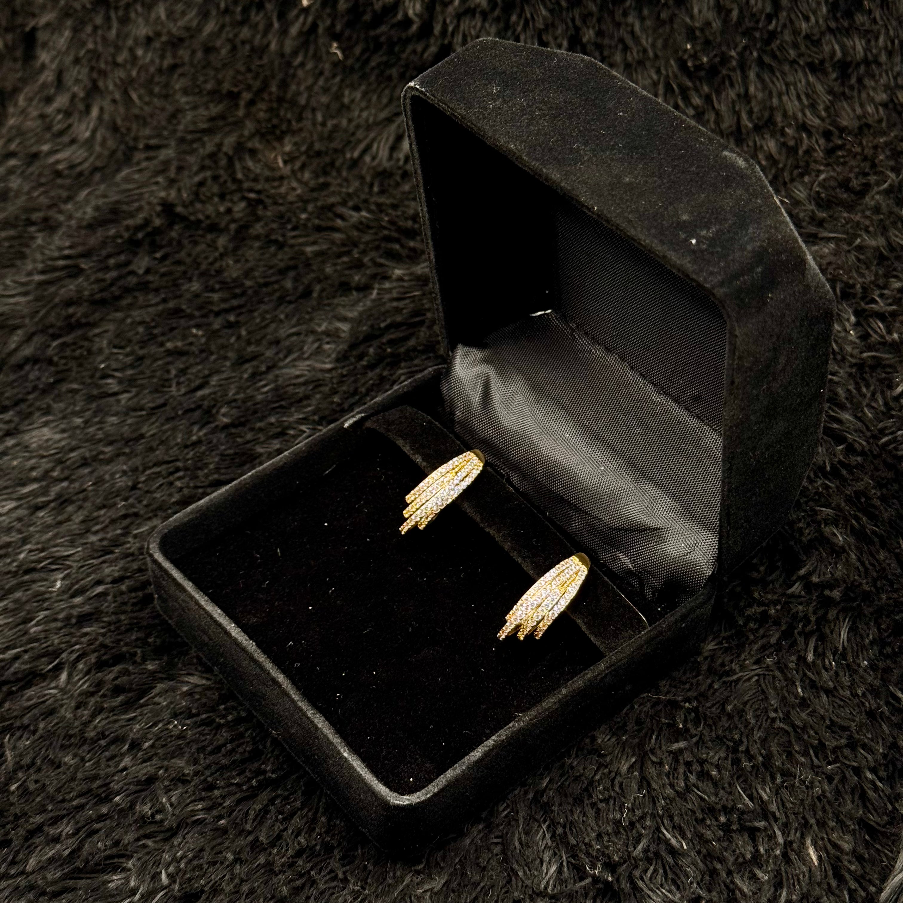 Elegant Golden Cubic Studs