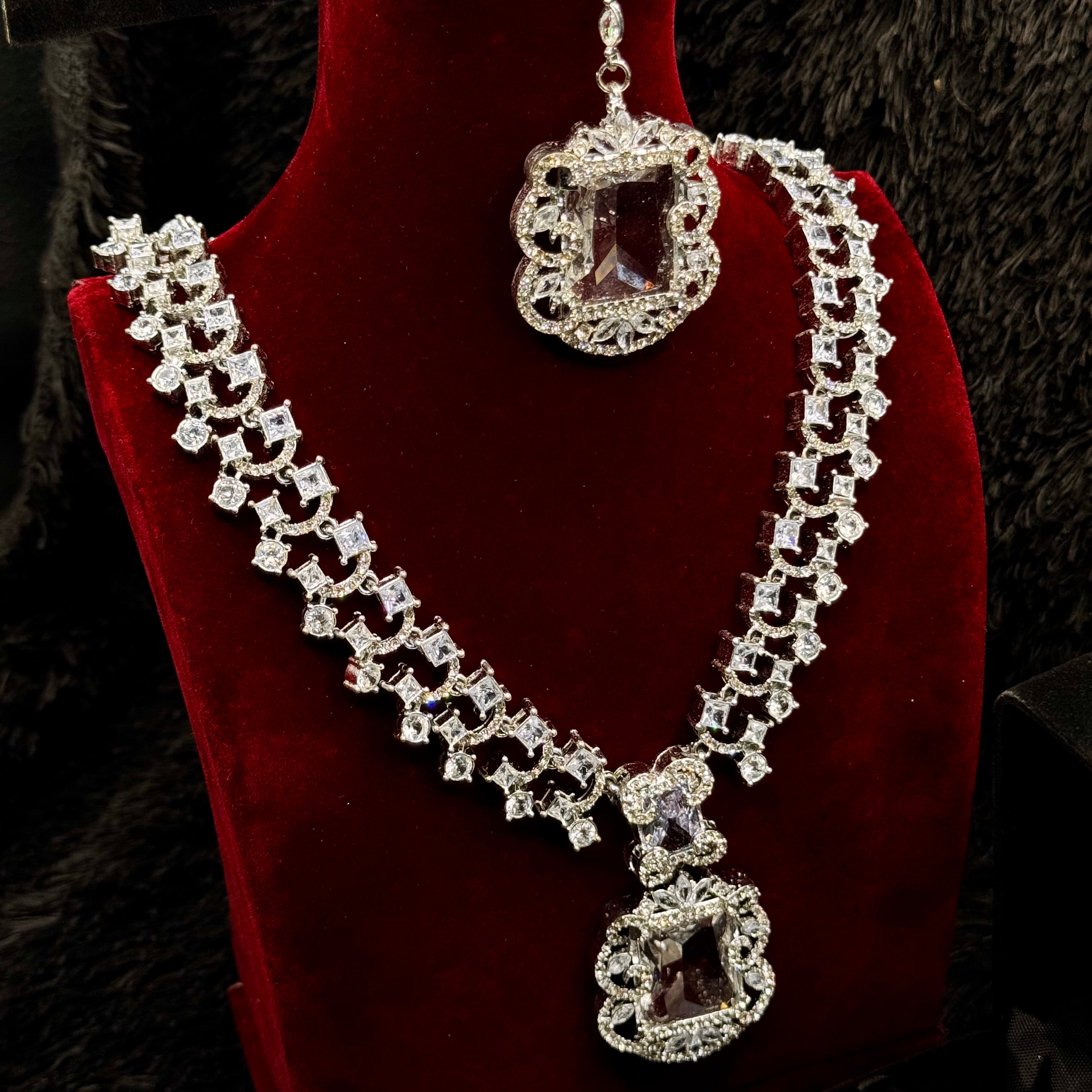 Elegant Silver Fancy Mala Set