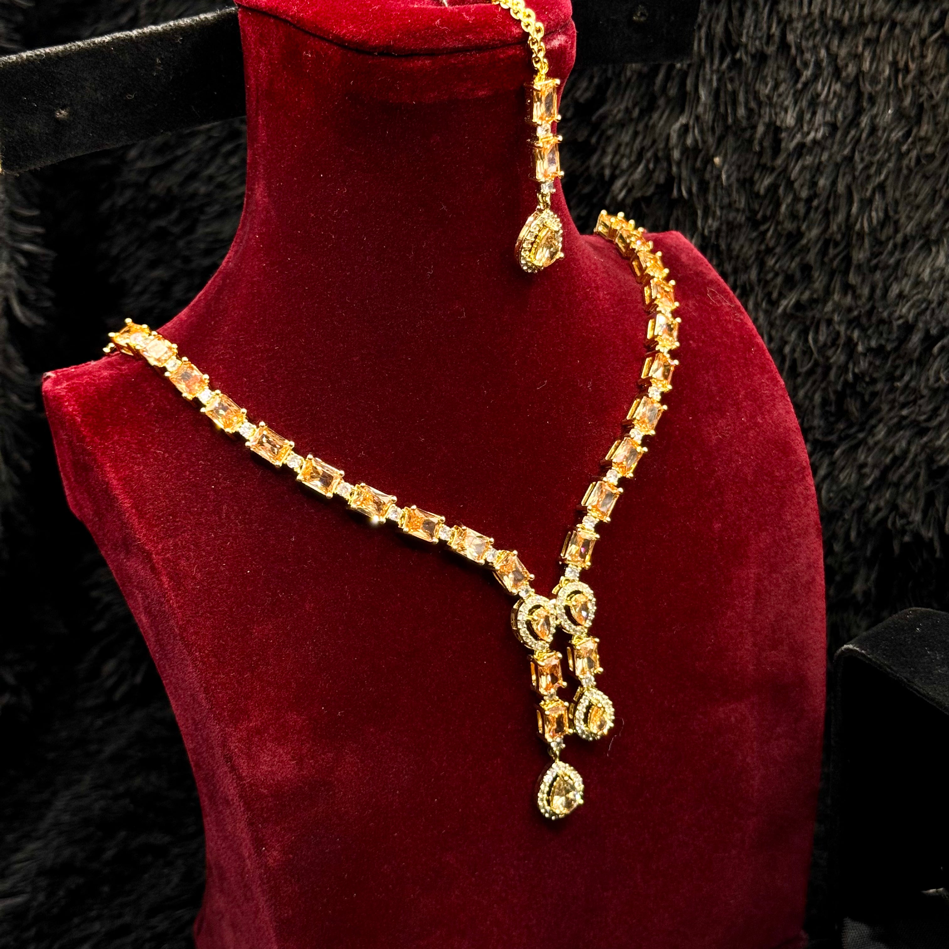 Stunning Indian Zircon Jewelry Set
