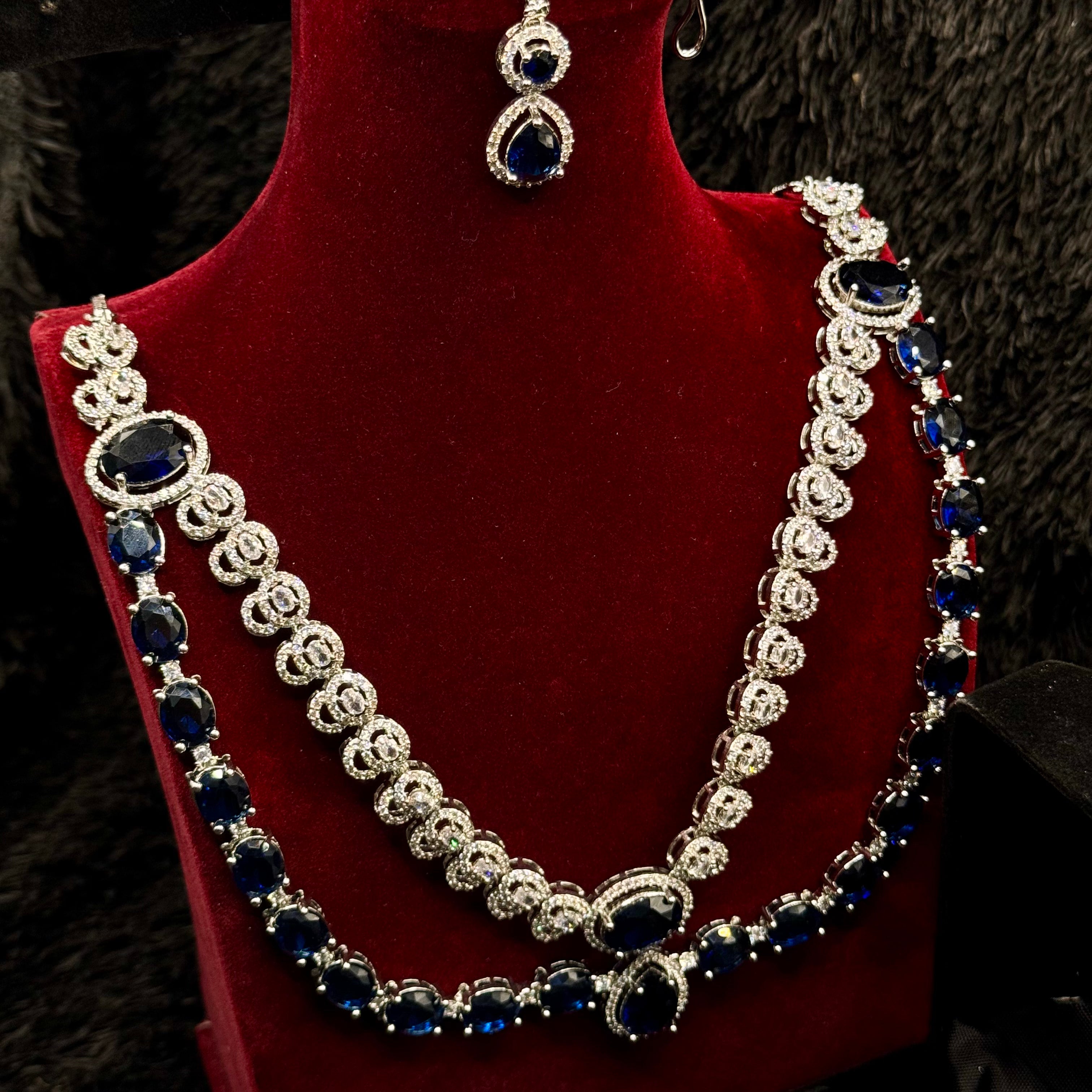 Elegant Indian Double Line Jewelry Set