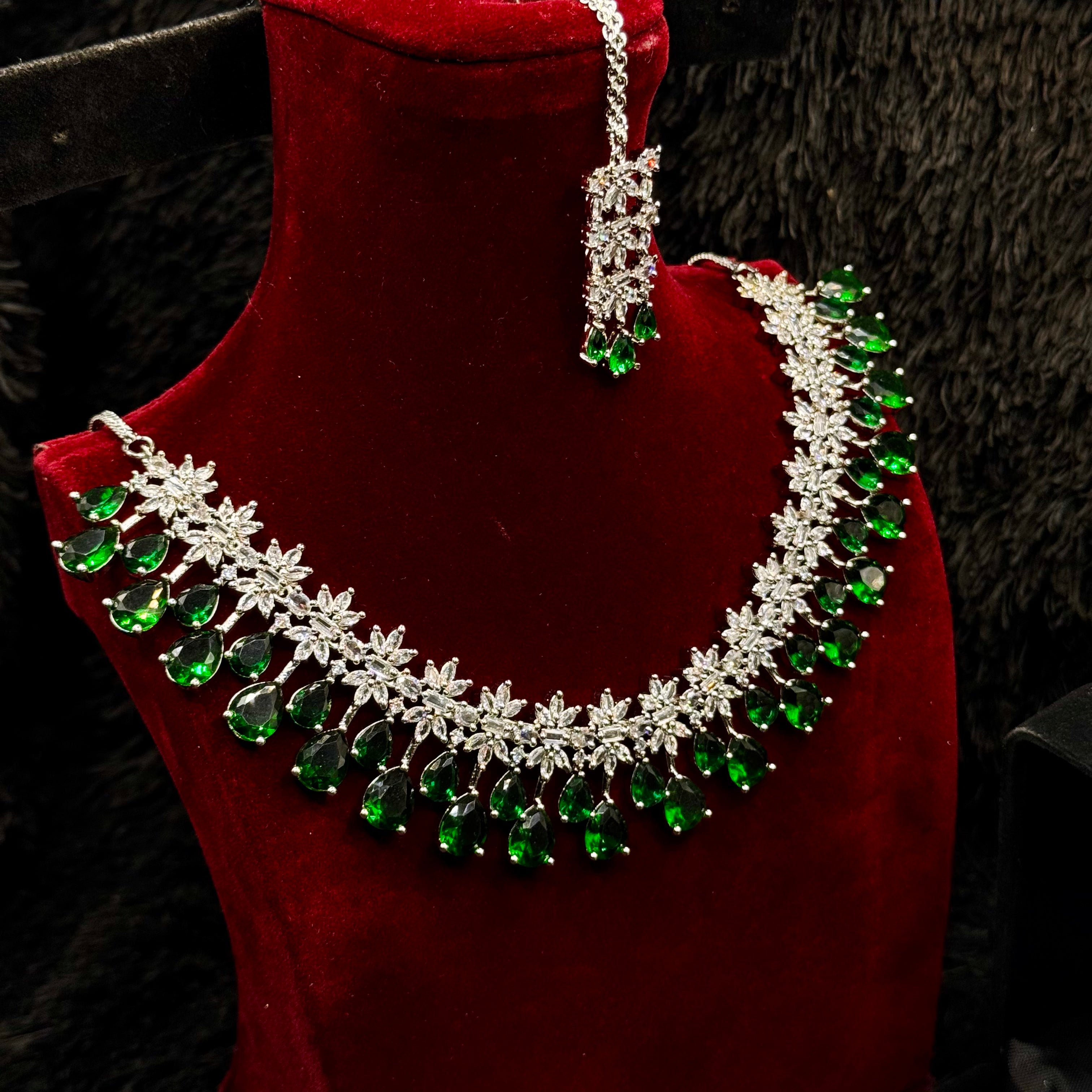 Indian Cubic Jewelry Set (Green)