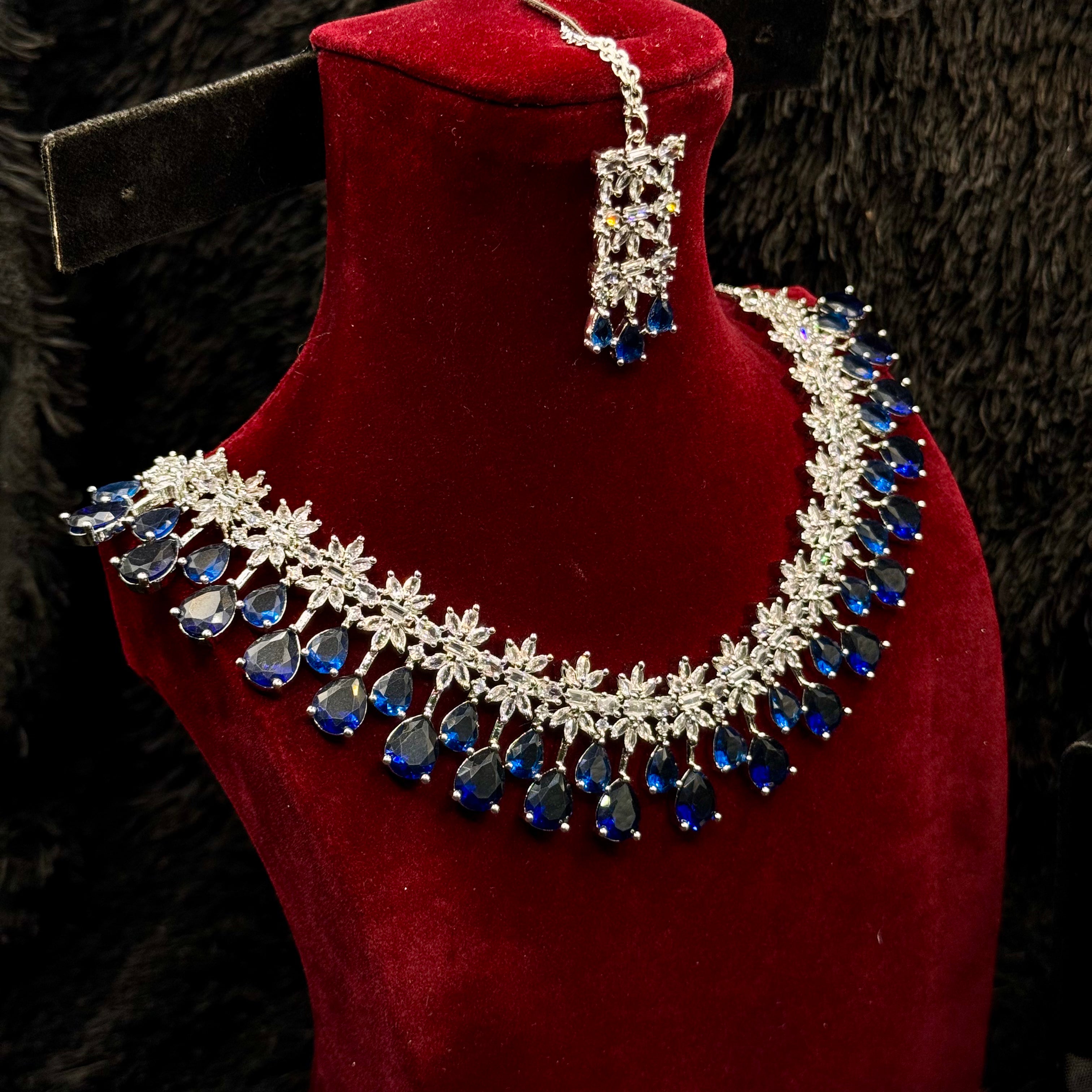 Indian Cubic Jewelry Set (blue)