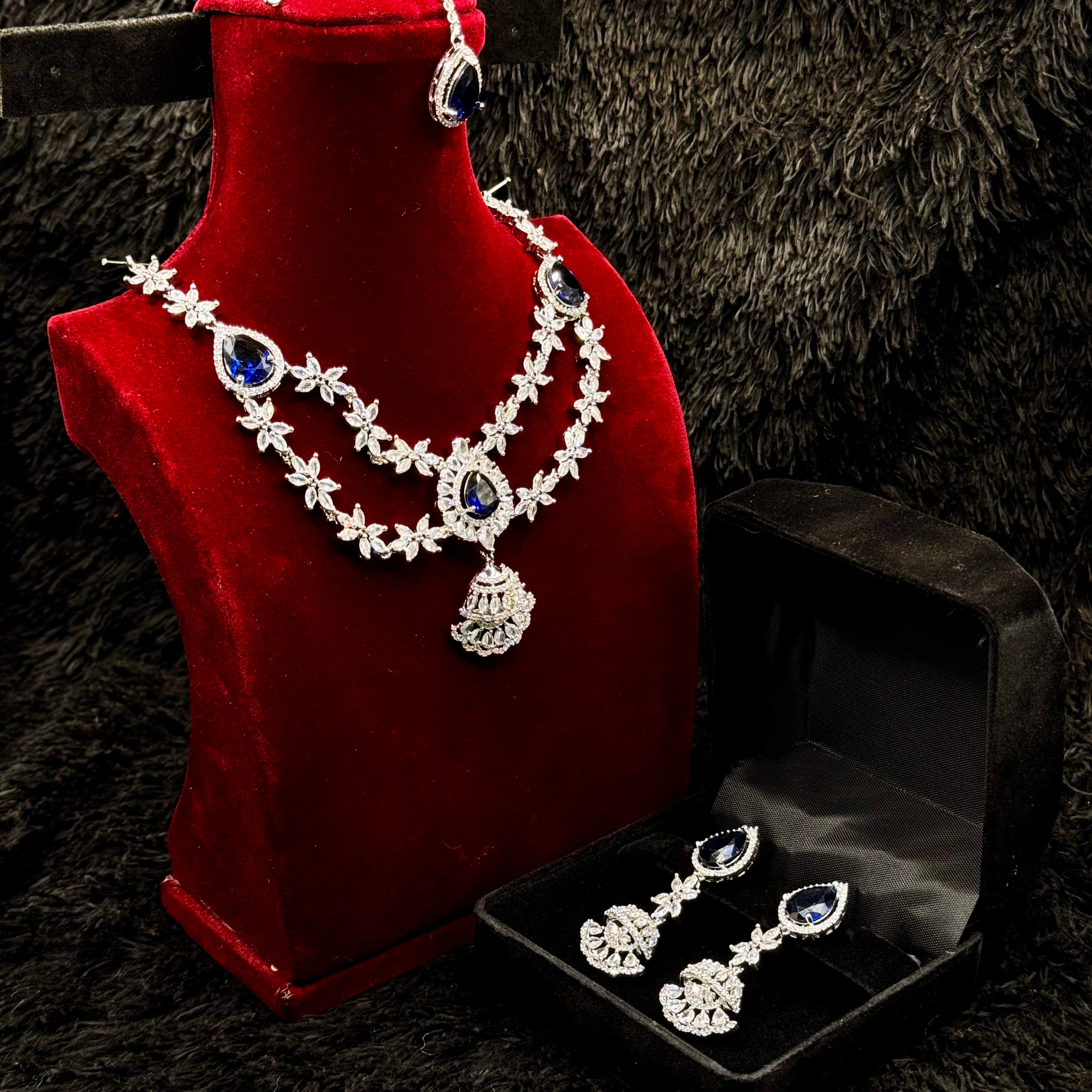 Elegant Double Line Cubic Jewelry Set