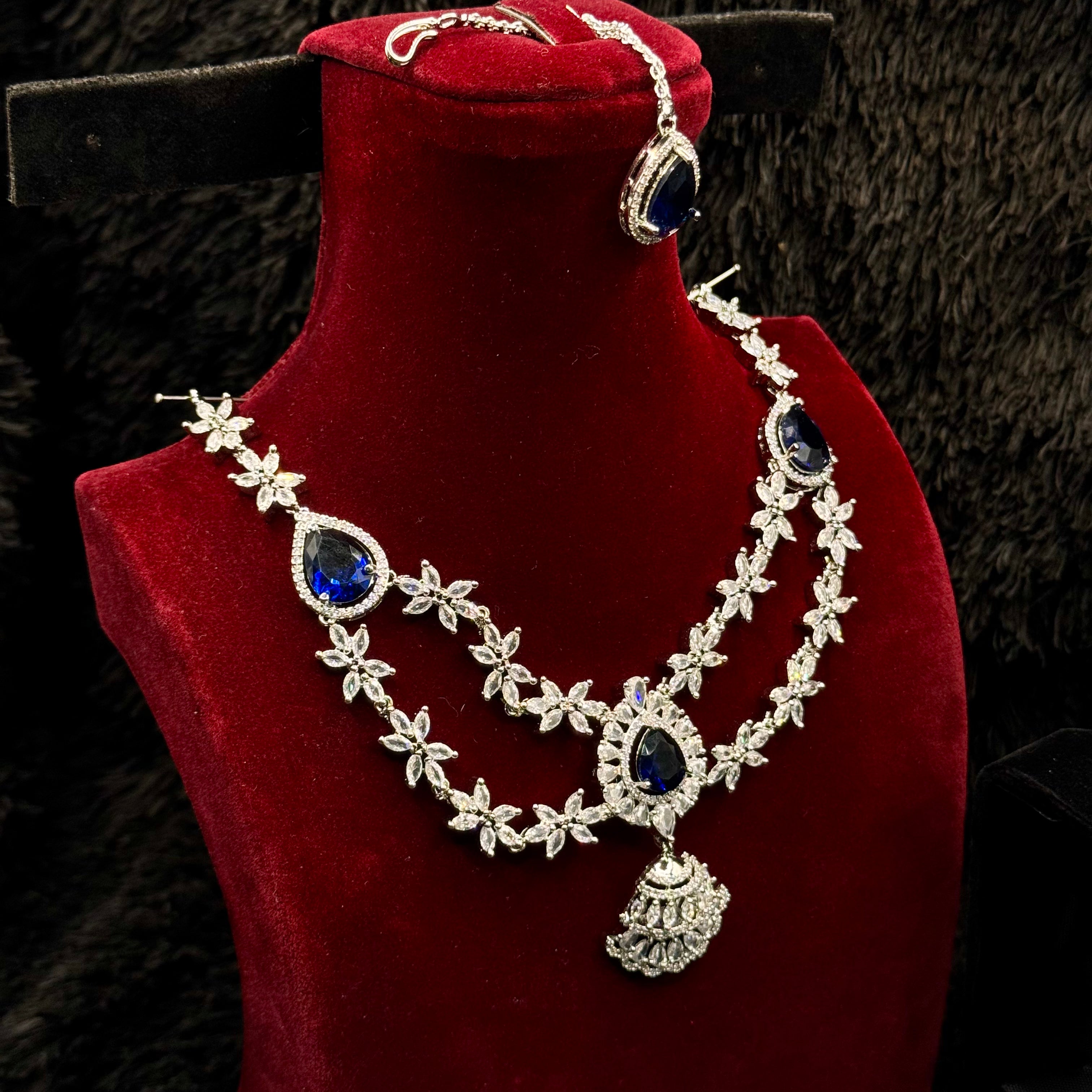 Elegant Double Line Cubic Jewelry Set