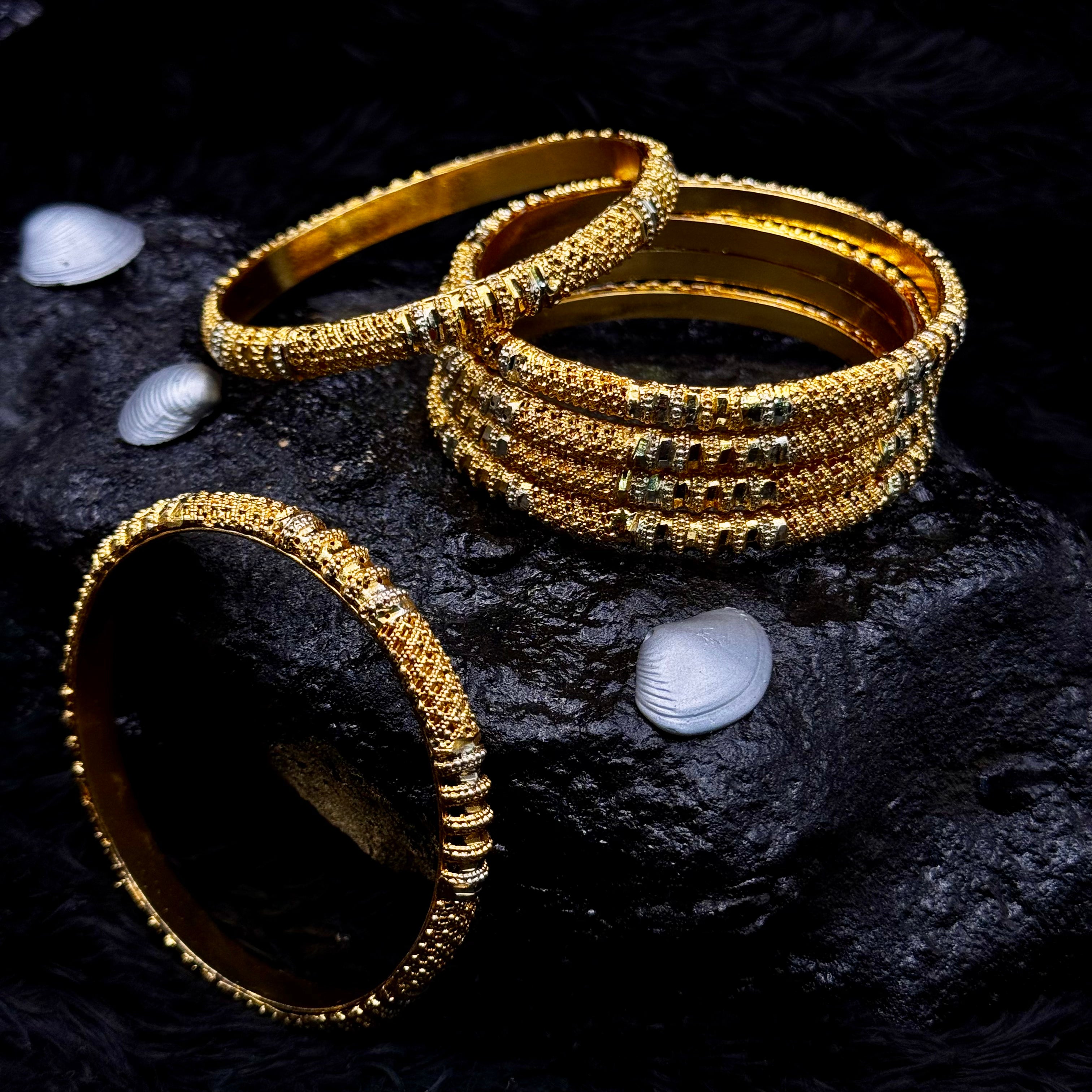 Indian Style 6-Piece Gold Plated Bangles Set