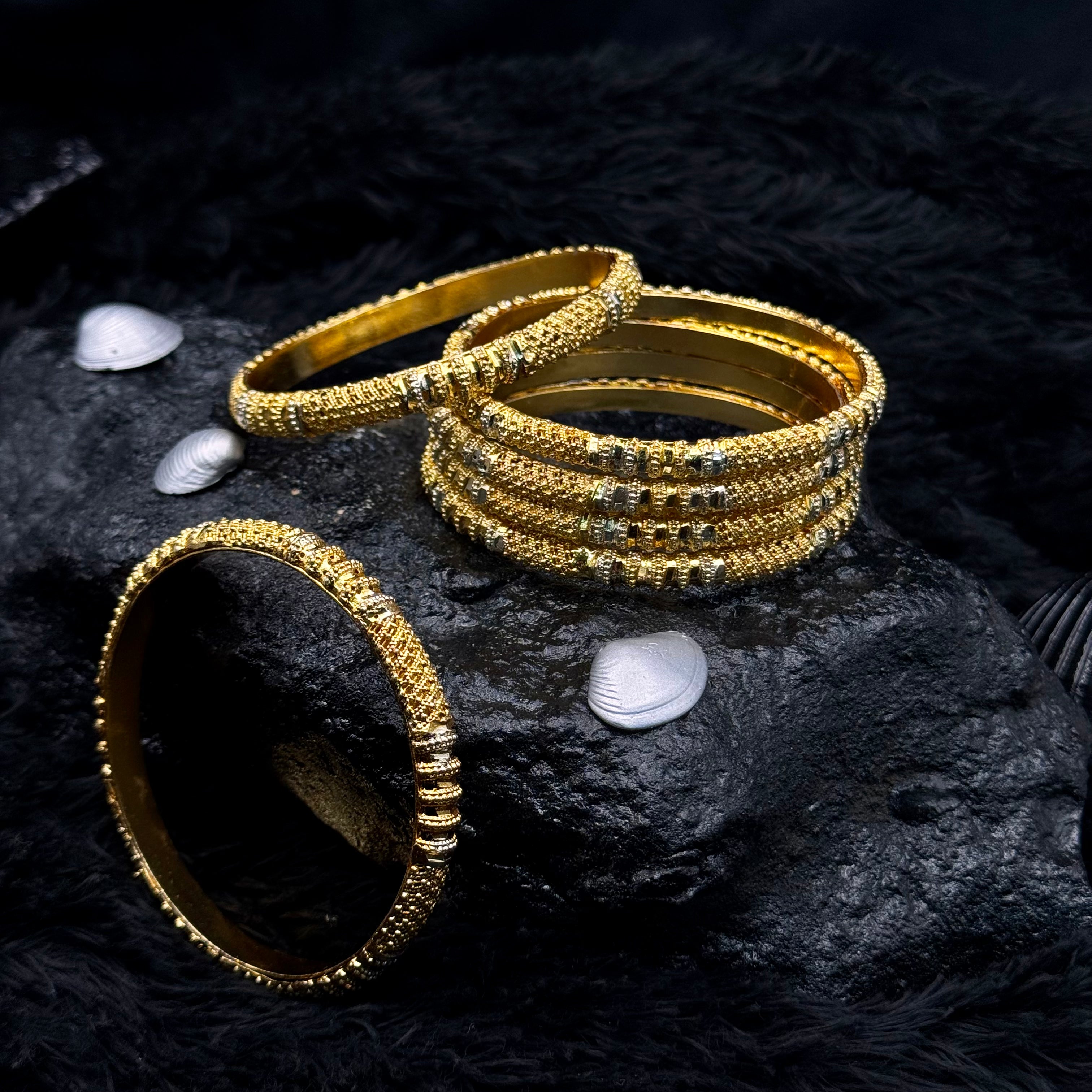 Indian Style 6-Piece Gold Plated Bangles Set