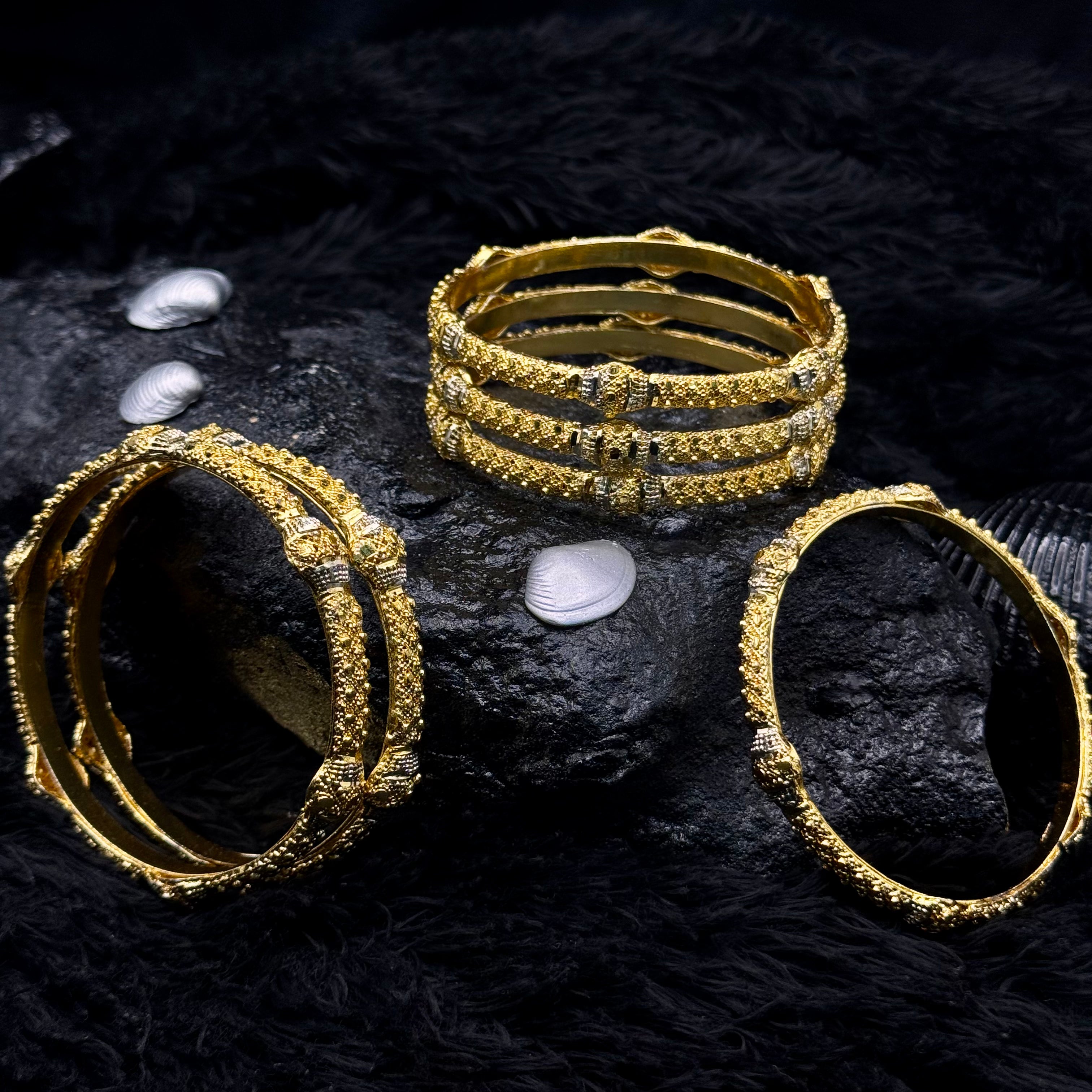 Traditional 6-Piece Gold Plated Bangles Set