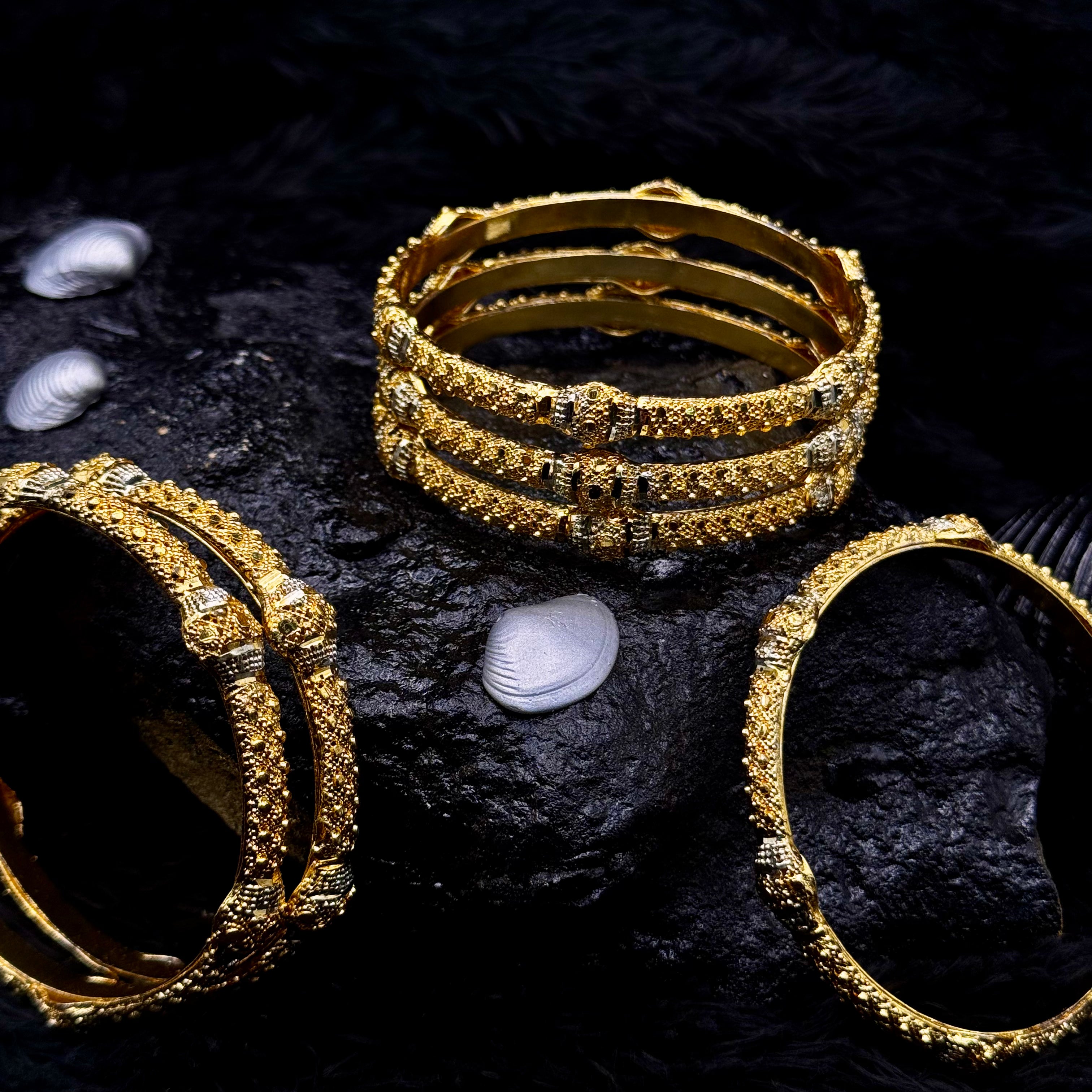 Traditional 6-Piece Gold Plated Bangles Set