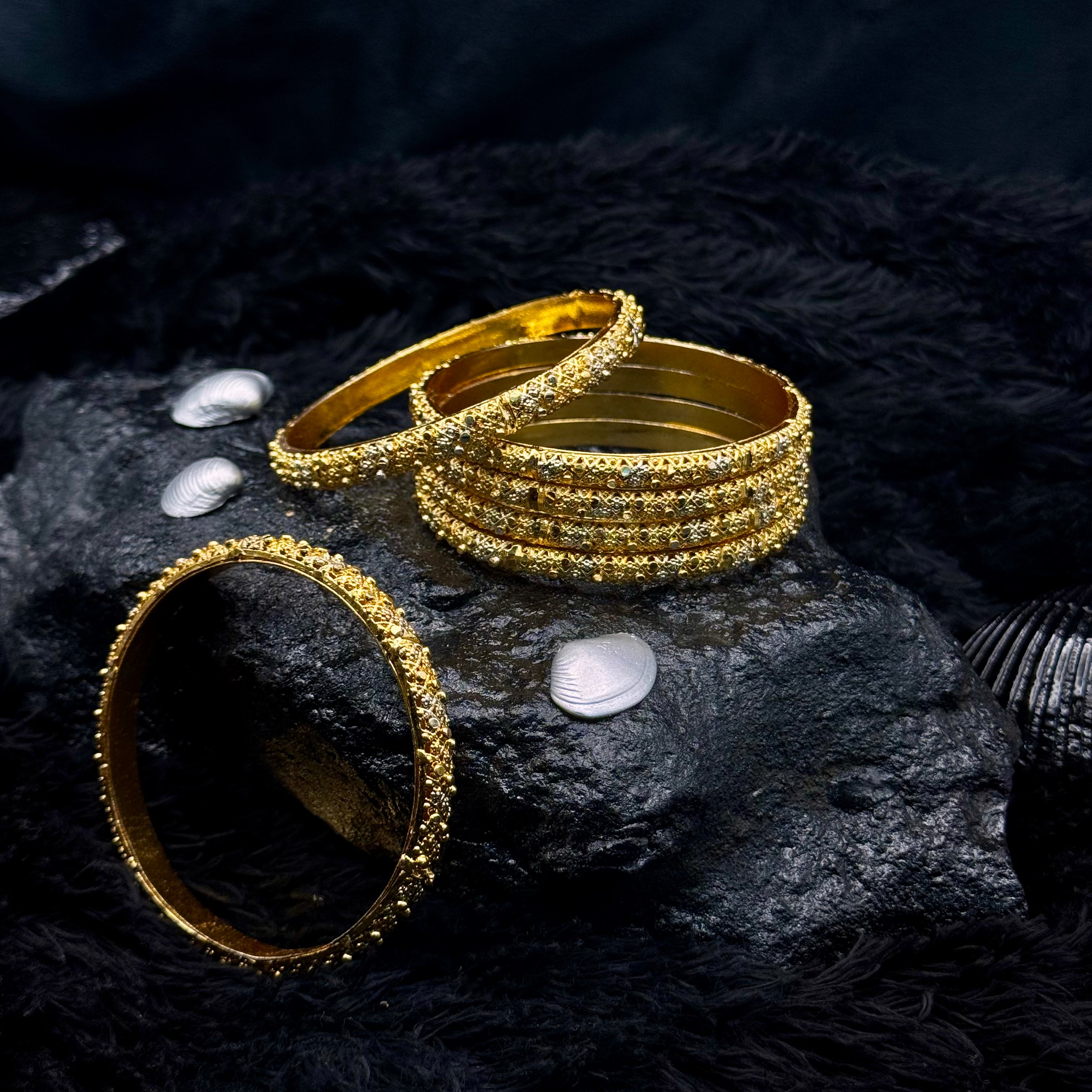 Indian Design 6-Piece Gold Plated Bangles Set