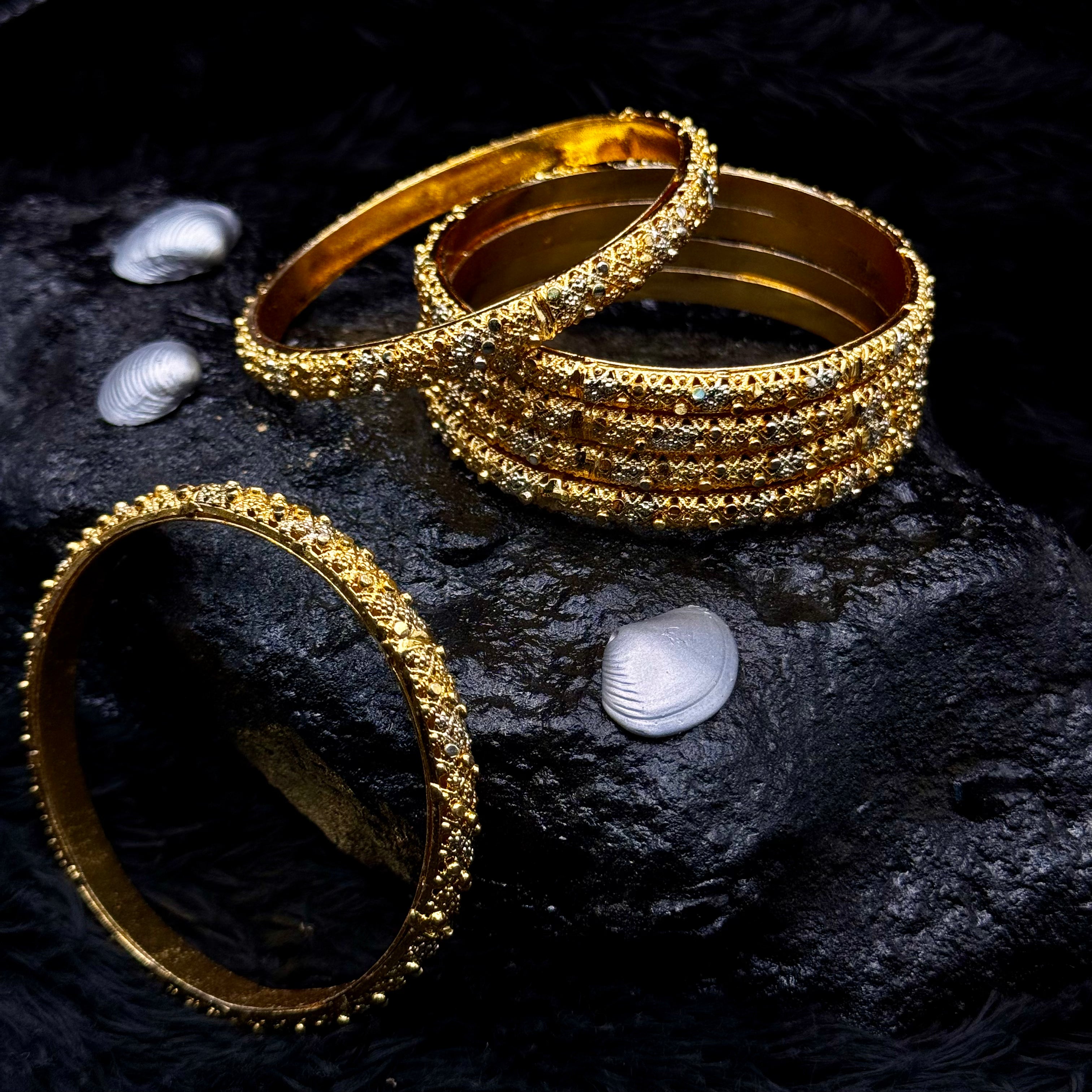 Indian Design 6-Piece Gold Plated Bangles Set