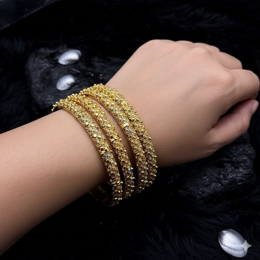 Indian Design 6-Piece Gold Plated Bangles Set