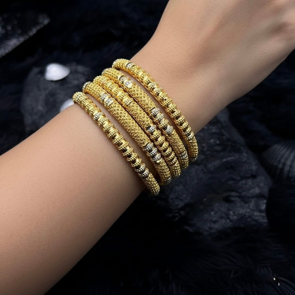 Indian Style 6-Piece Gold Plated Bangles Set