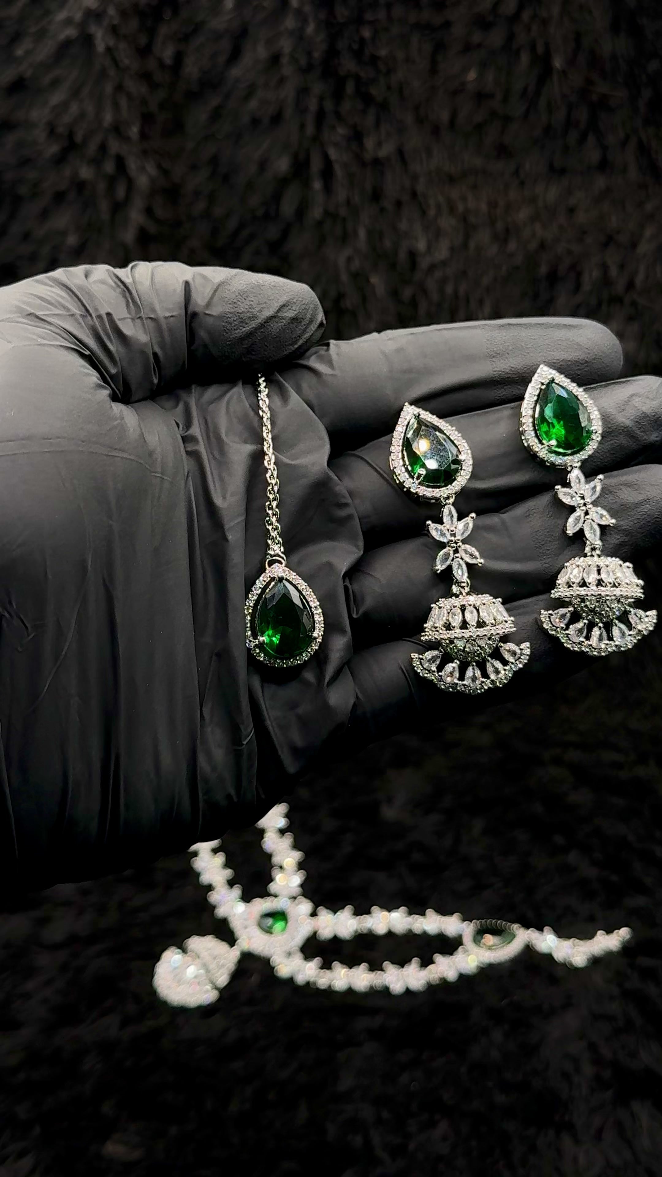 Stunning Double Line Cubic Jewelry Set